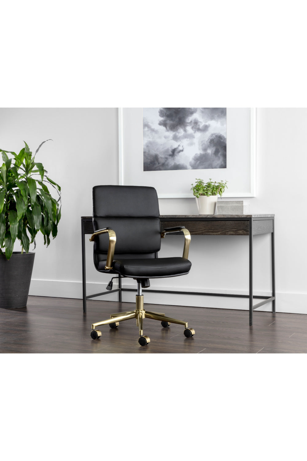 Modern European furniture - Gold Frame Upholstered Office Chair - www.oroa.com | Oroa.com