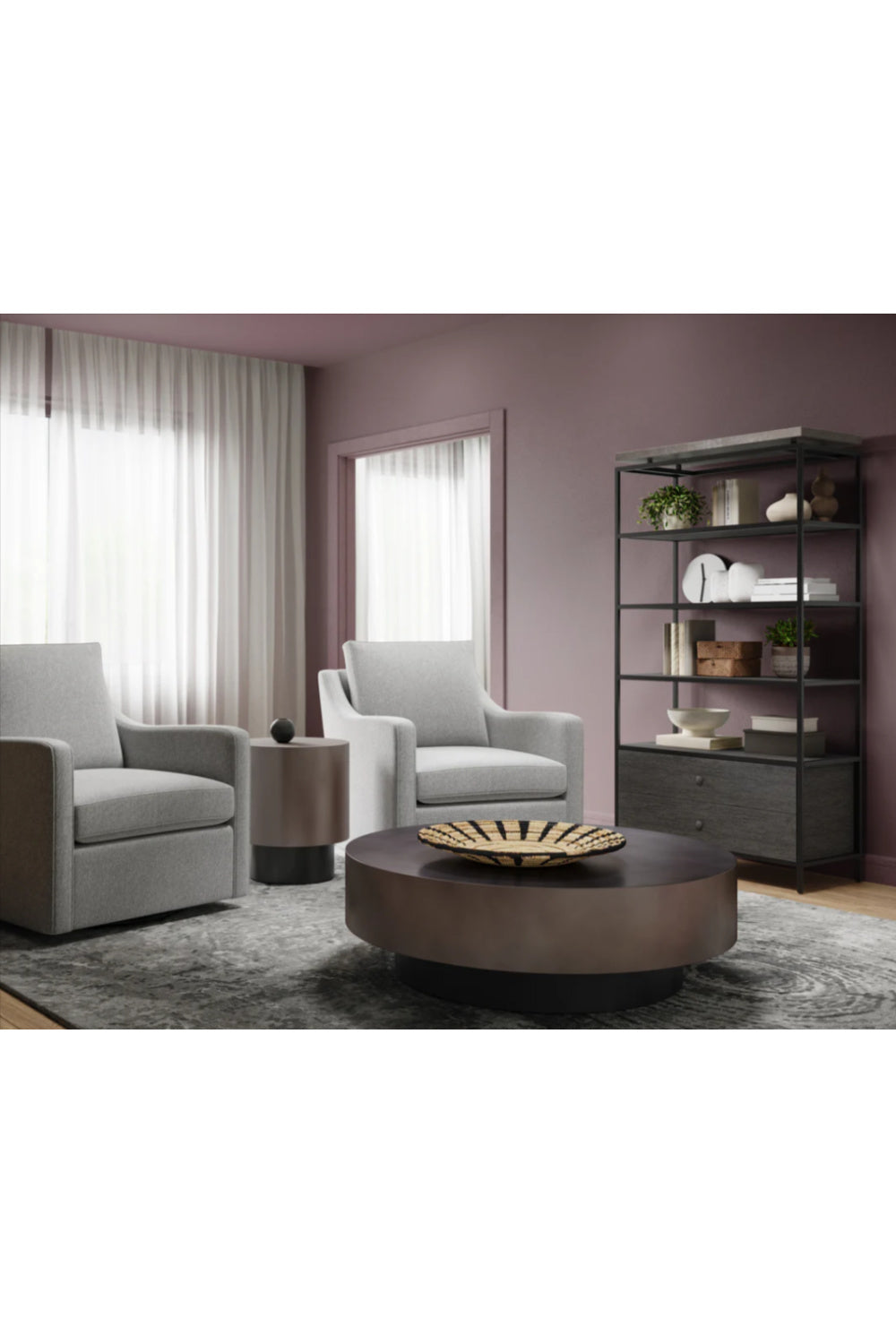 Modern European furniture - Antique Brass Round End Table - www.oroa.com | Oroa.com