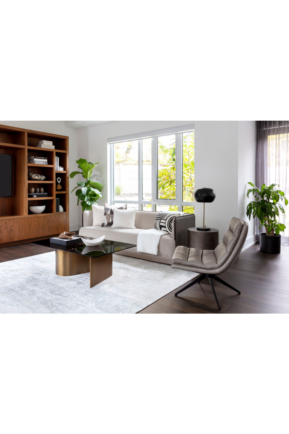 Modern European furniture - Antique Brass Round End Table - www.oroa.com | Oroa.com
