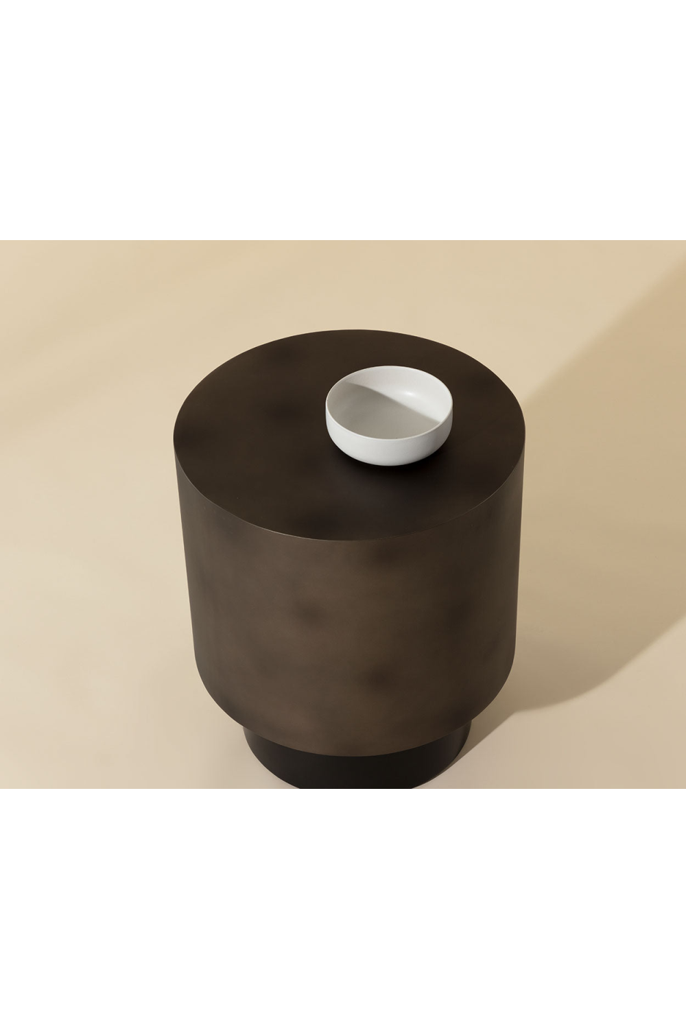 Modern European furniture - Antique Brass Round End Table - www.oroa.com | Oroa.com