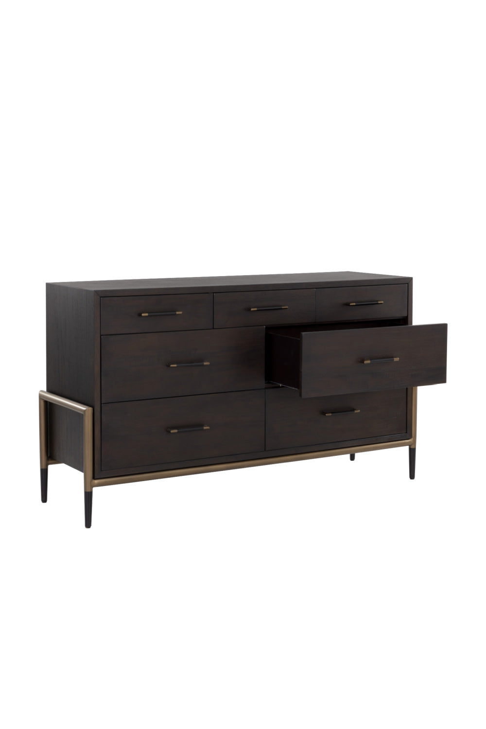 Modern European furniture - Brown Acacia 7-Drawer Dresser - www.oroa.com | Oroa.com