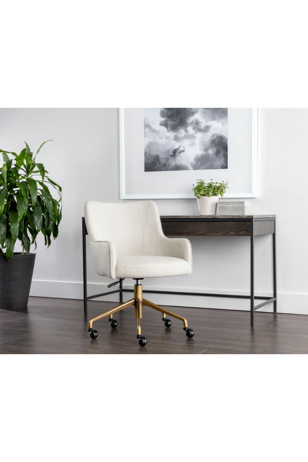 Modern European furniture - Beige Linen Office Chair - www.oroa.com