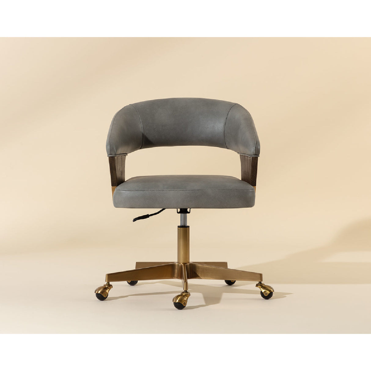 Modern European furniture - Gray Leather Look Office Chair - www.oroa.com | Oroa.com