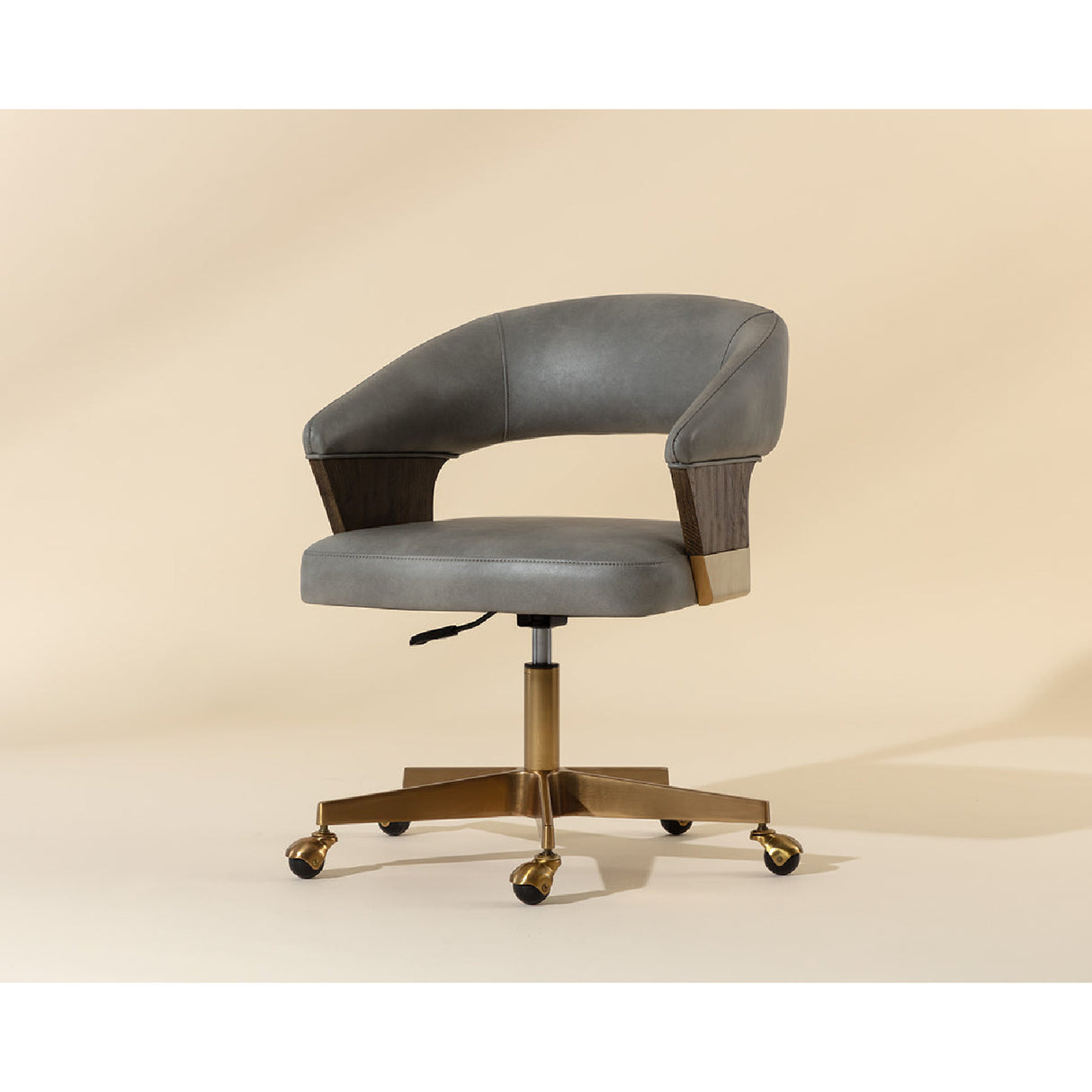 Modern European furniture - Gray Leather Look Office Chair - www.oroa.com | Oroa.com