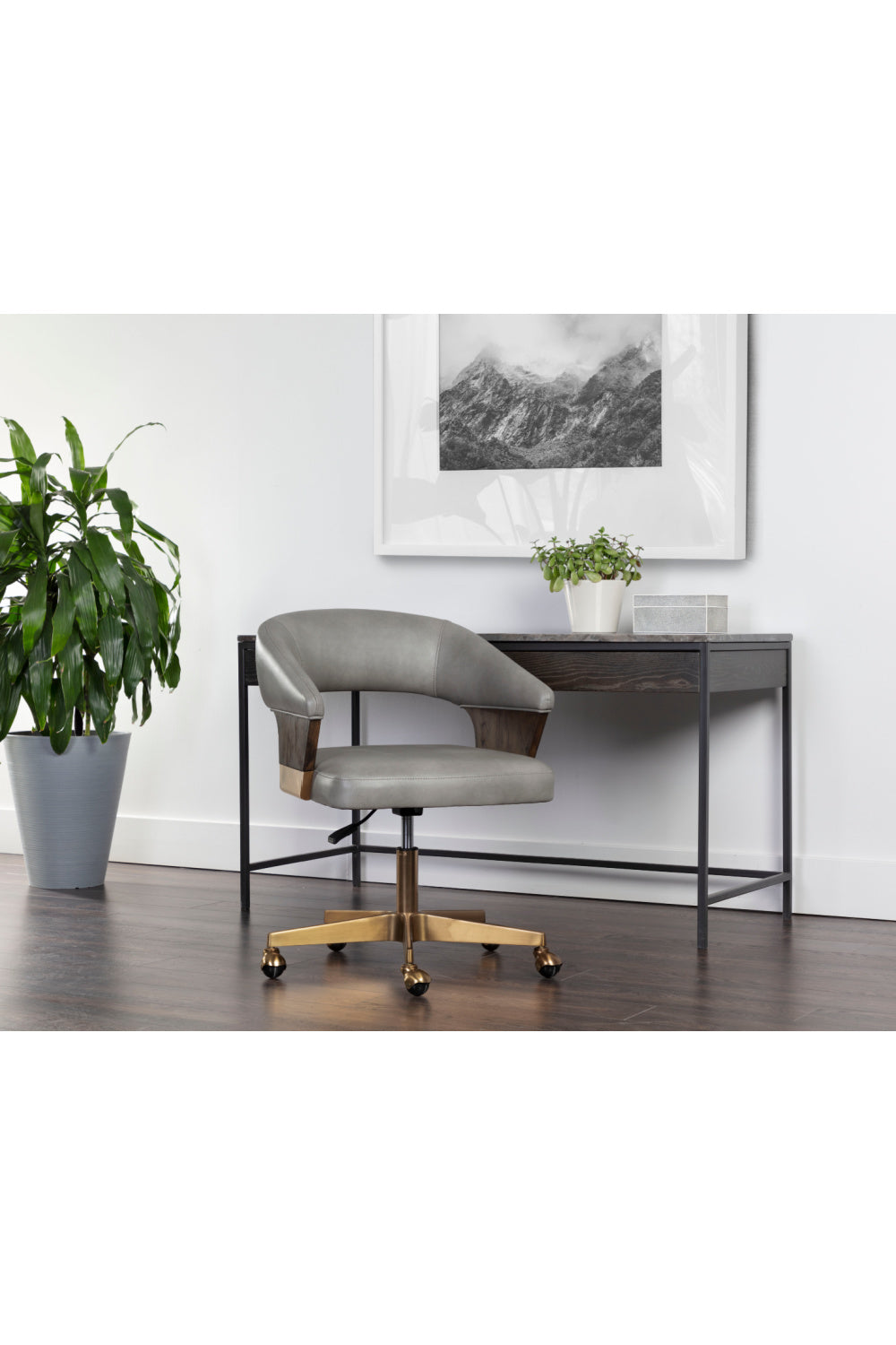 Modern European furniture - Gray Leather Look Office Chair - www.oroa.com | Oroa.com