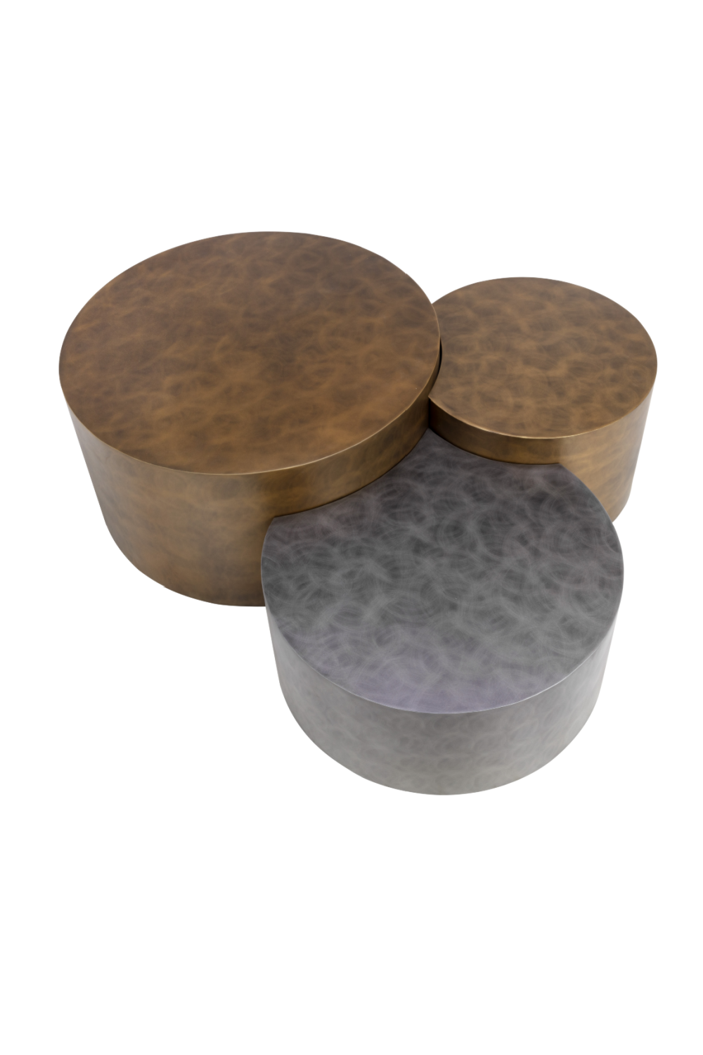 Modern European furniture - Antique Brass Nesting Coffee Tables - www.oroa.com