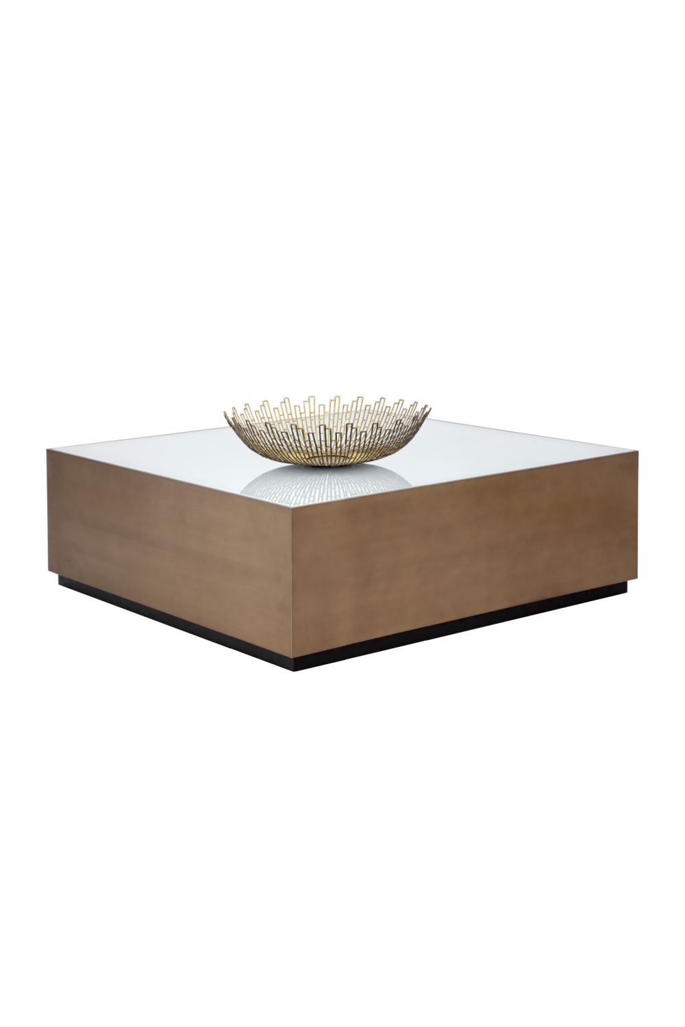 Modern European furniture - Gold Framed Square Coffee Table - www.oroa.com | Oroa.com