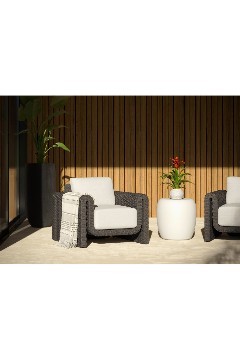 Modern European furniture - White Concrete Indoor/Outdoor End Table - www.oroa.com | Oroa.com