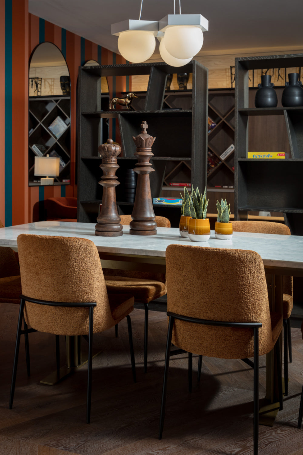 Modern European furniture - Brown Fabric Dining Chairs (2) - www.oroa.com | Oroa.com