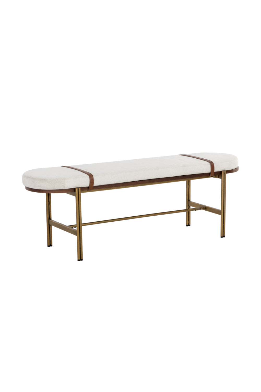Modern European furniture - Oval White Fabric Bench - www.oroa.com