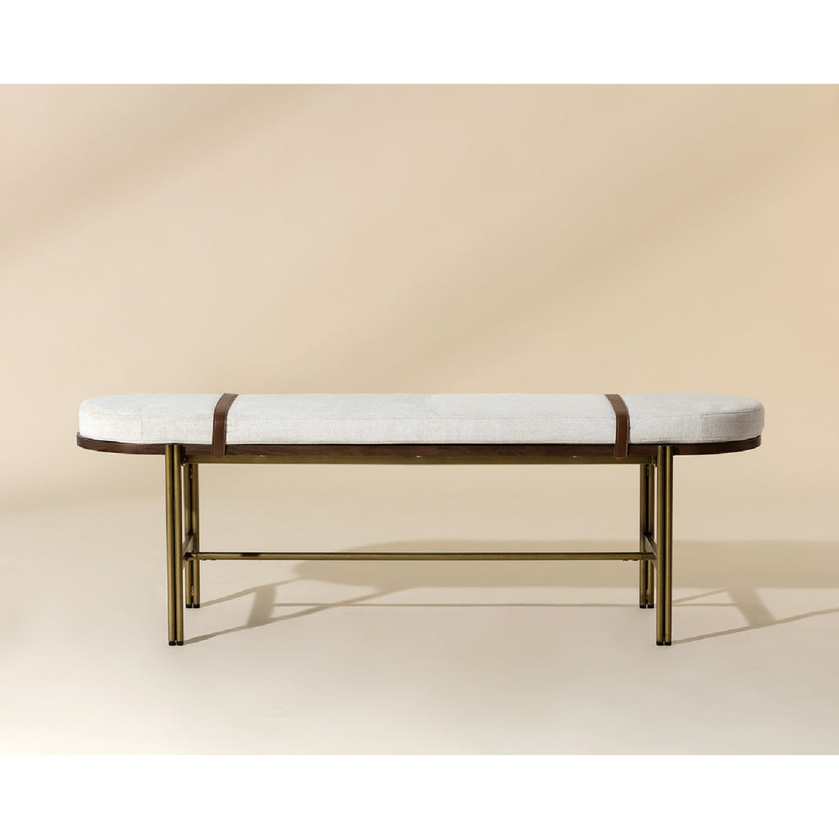Modern European furniture - Oval White Fabric Bench - www.oroa.com