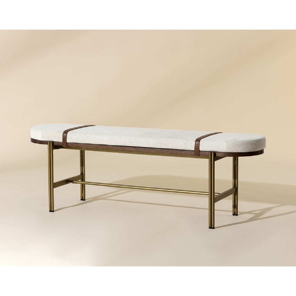 Modern European furniture - Oval White Fabric Bench - www.oroa.com