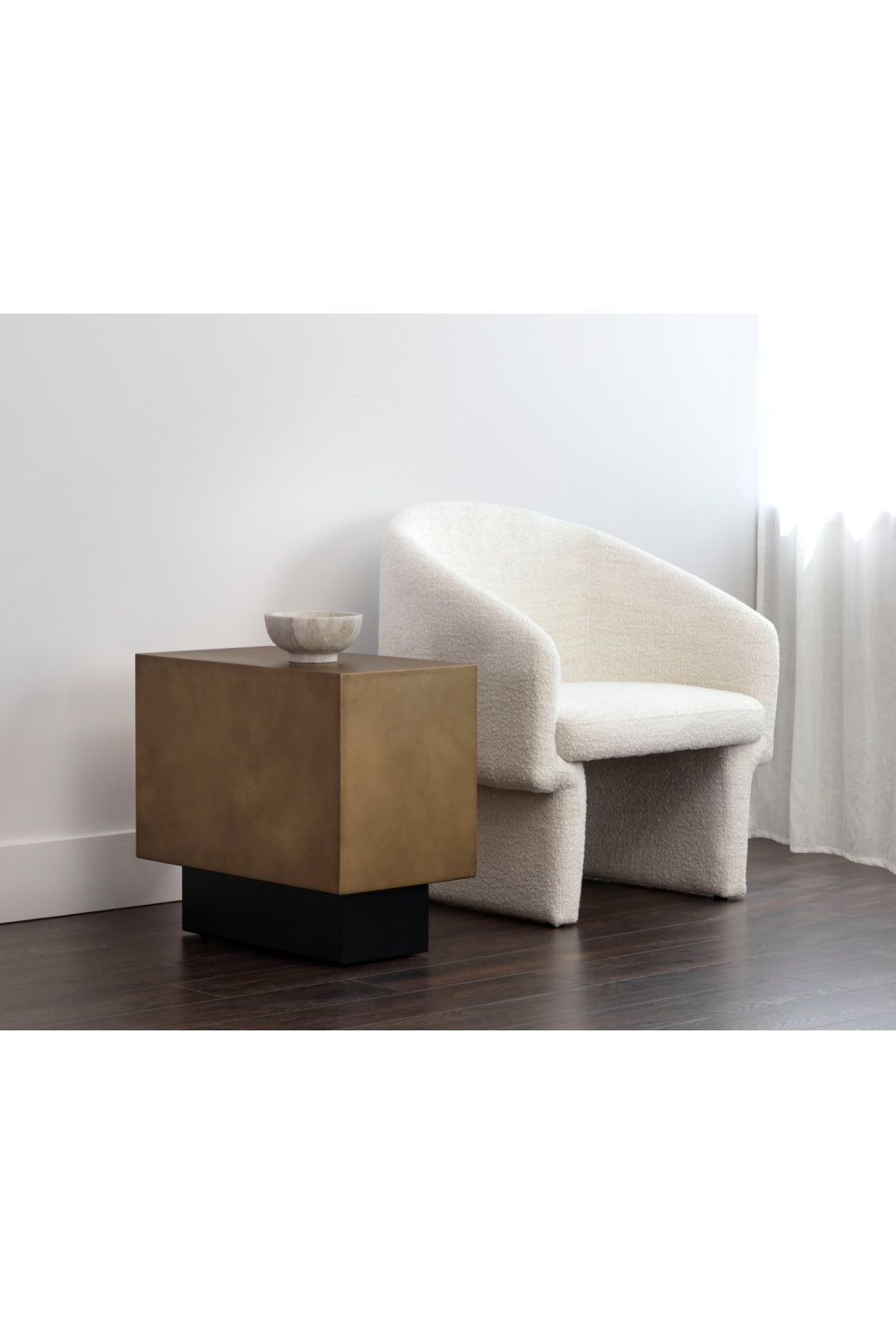 Modern European furniture - Rectangular Brass Side Table - www.oroa.com | Oroa.com