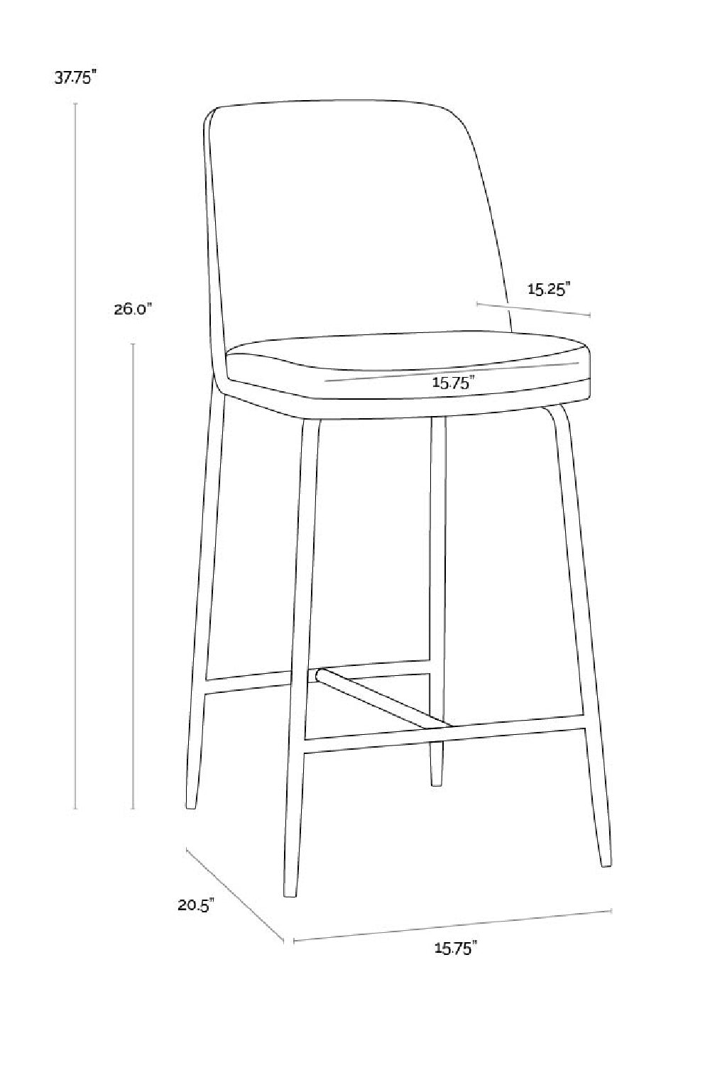 Modern European furniture - Antique Brass Fabric Counter Stool - www.oroa.com | Oroa.com