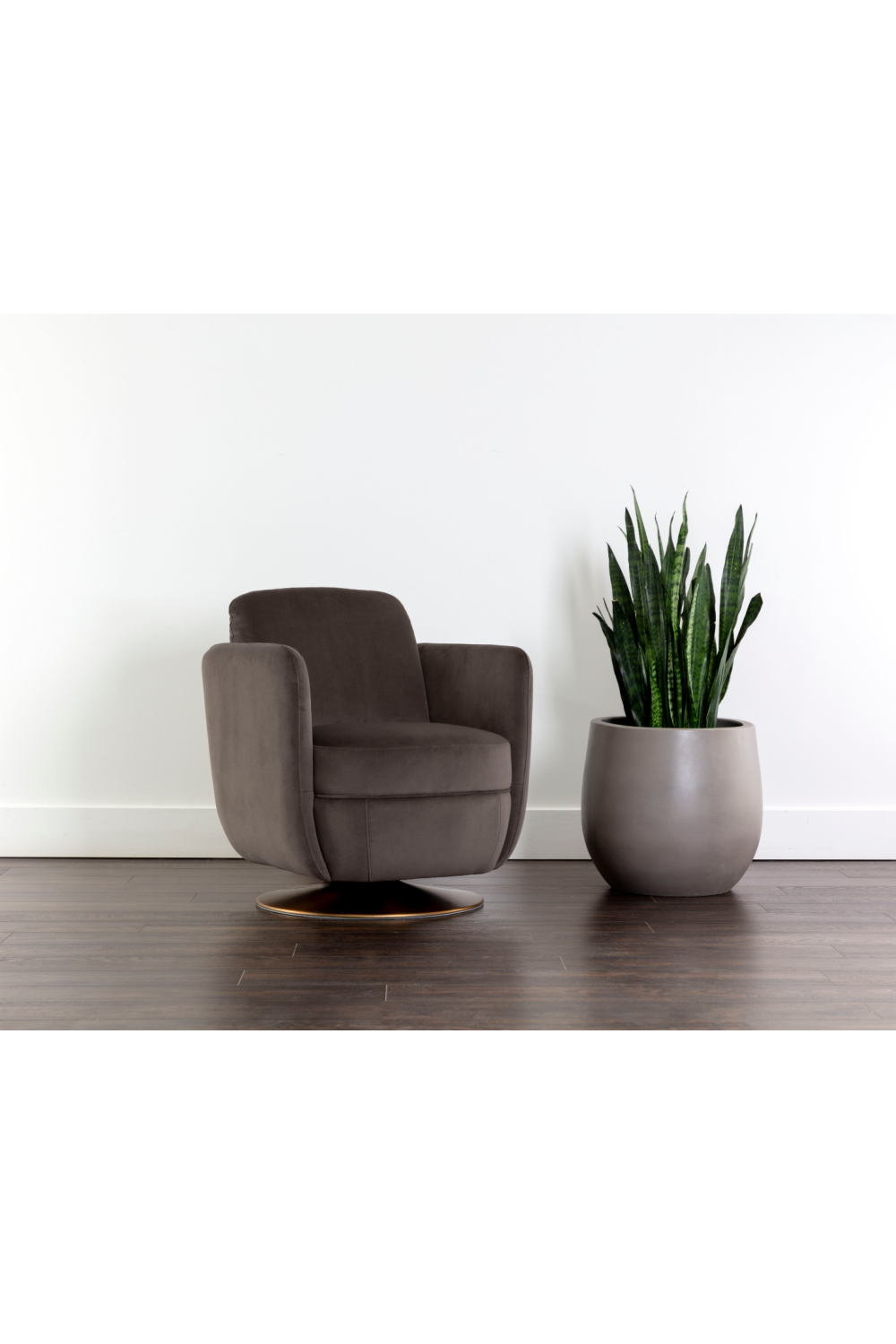 Modern European furniture - Gold Base Swivel Lounge Chair - www.oroa.com | Oroa.com