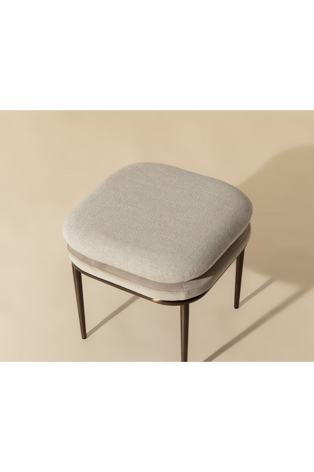 Modern European furniture - Cream Padded Stool - www.oroa.com | Oroa.com