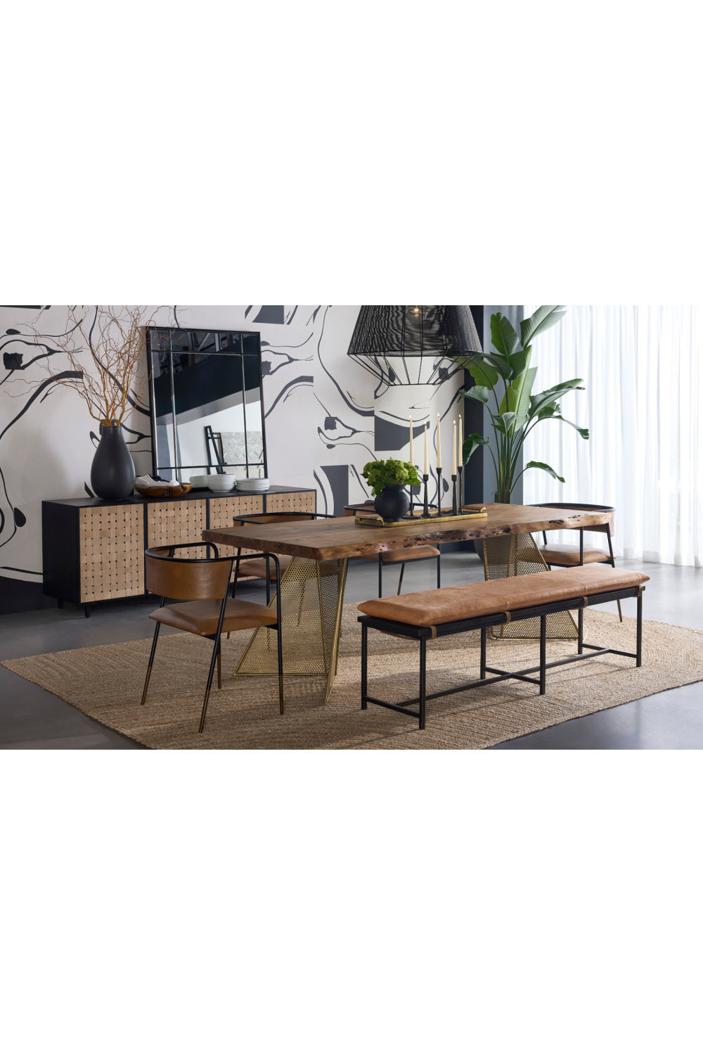 Modern European furniture - Tan Leather Bench - www.oroa.com | Oroa.com