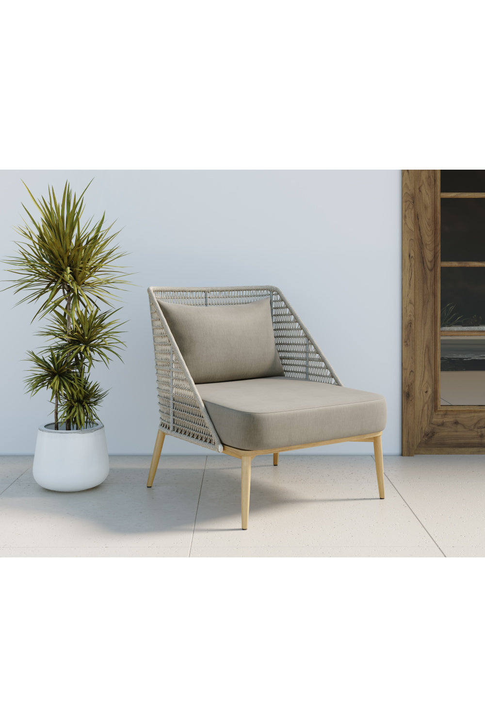 Modern European furniture - Woven Back Indoor/Outdoor Lounge Chair - www.oroa.com