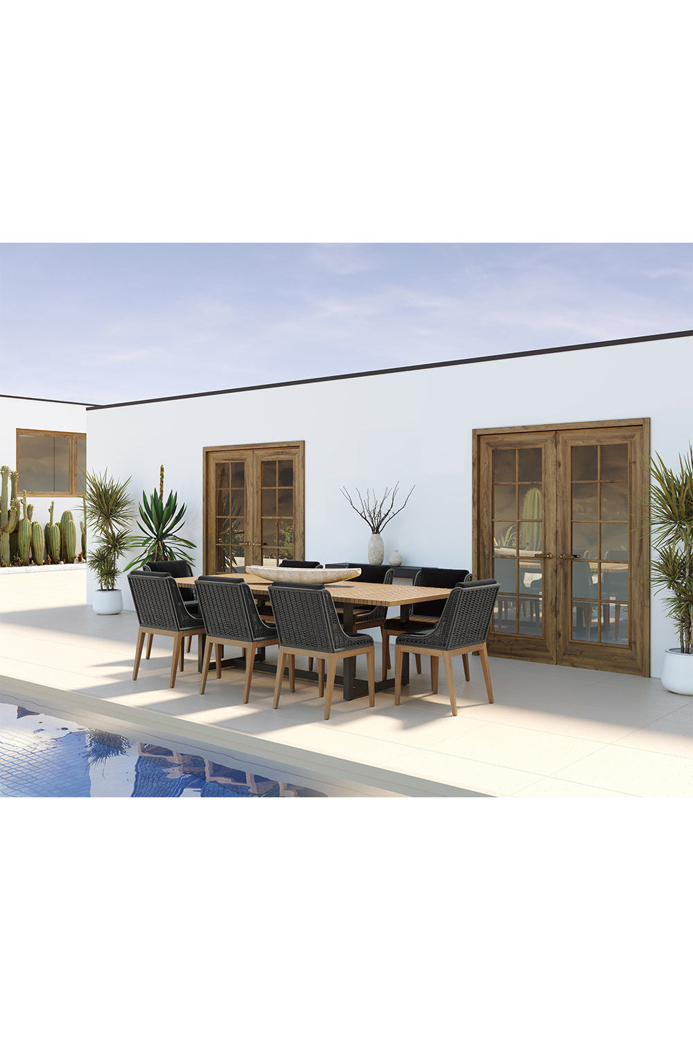 Modern European furniture - Teak Indoor/Outdoor Extendable Dining Table - www.oroa.com | Oroa.com