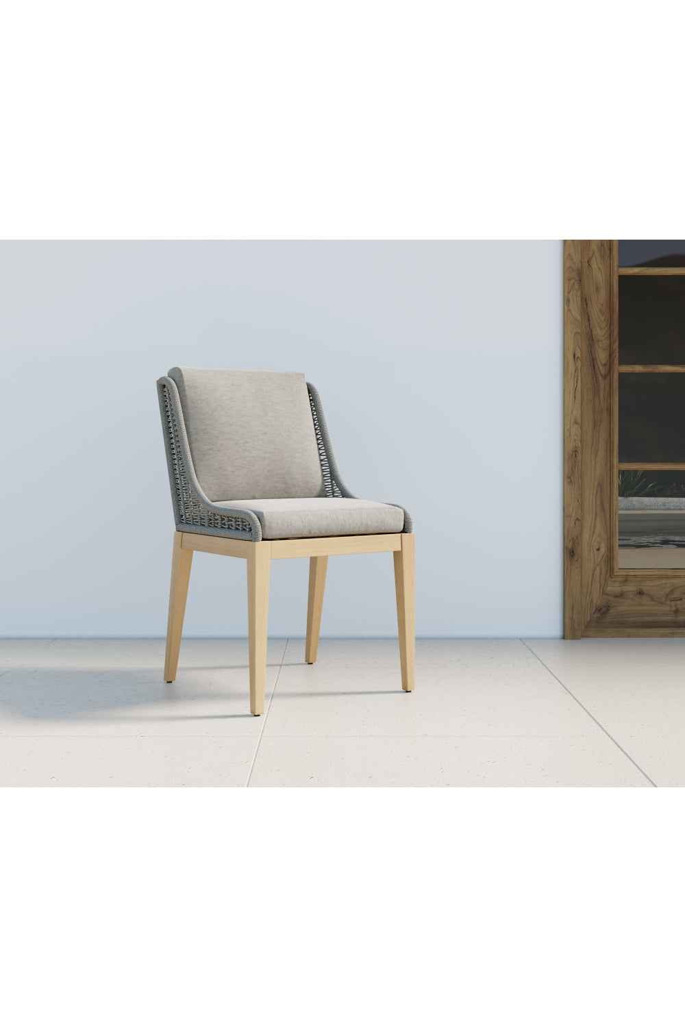 Modern European furniture - Contemporary Indoor/Outdoor Teak & Woven Dining Chair - www.oroa.com | Oroa.com