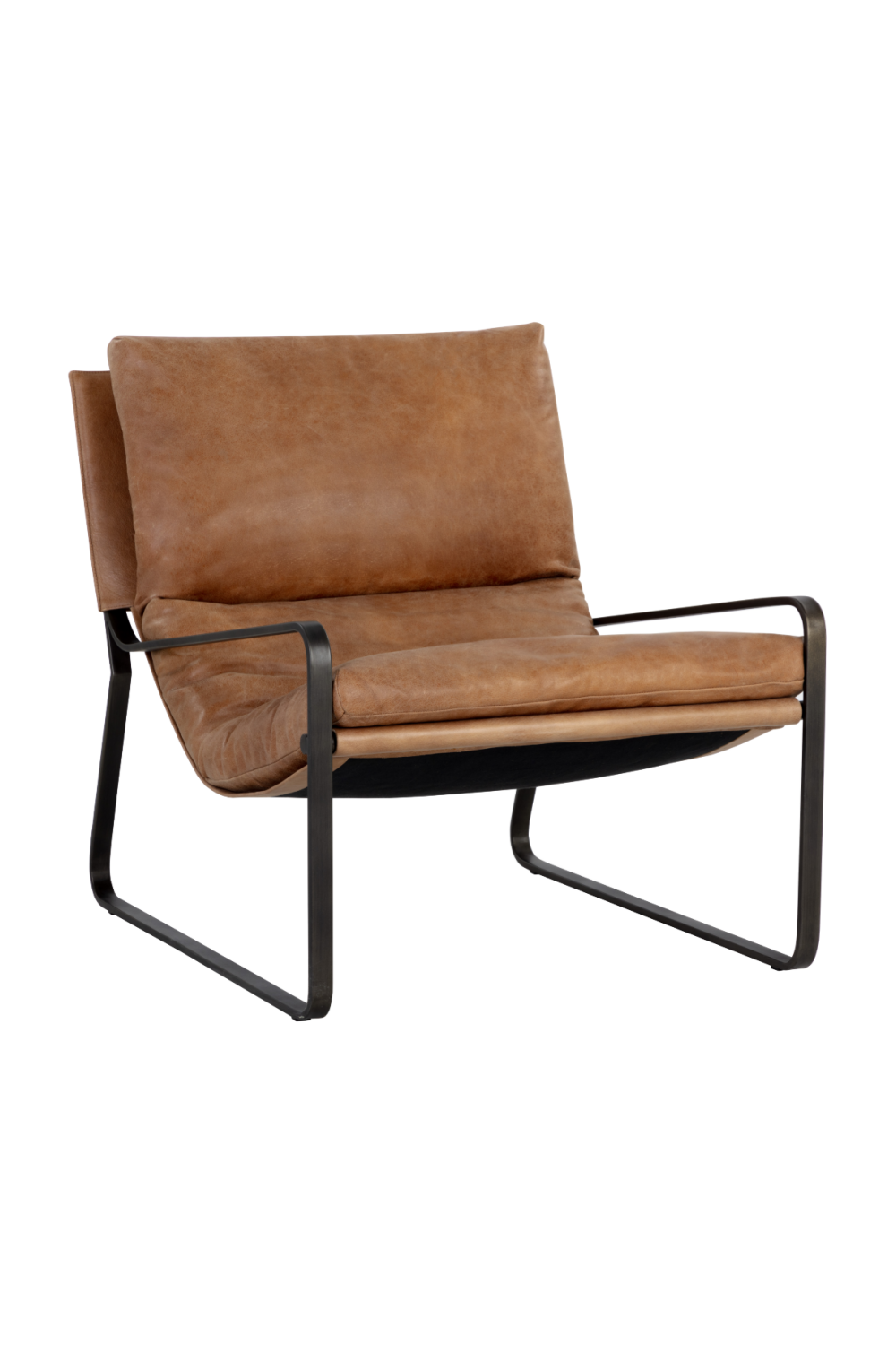 Modern European furniture - Scooped Leather Lounge Chair - www.oroa.com | Oroa.com