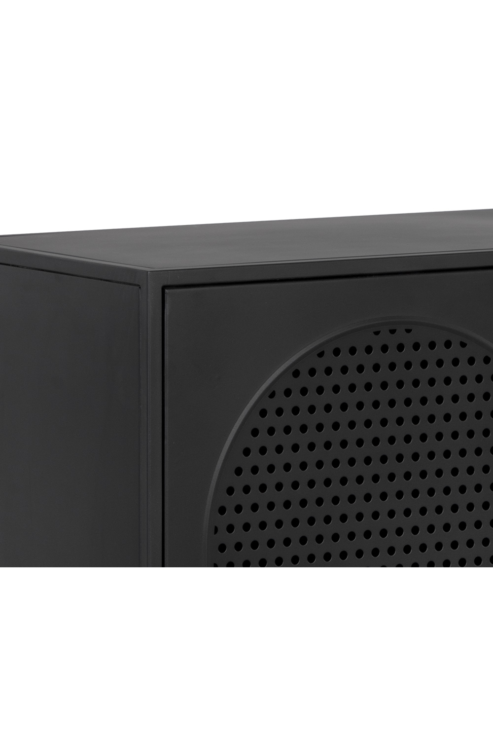 Modern European furniture - Black Perforated Metal 3-Door Sideboard - www.oroa.com | Oroa.com