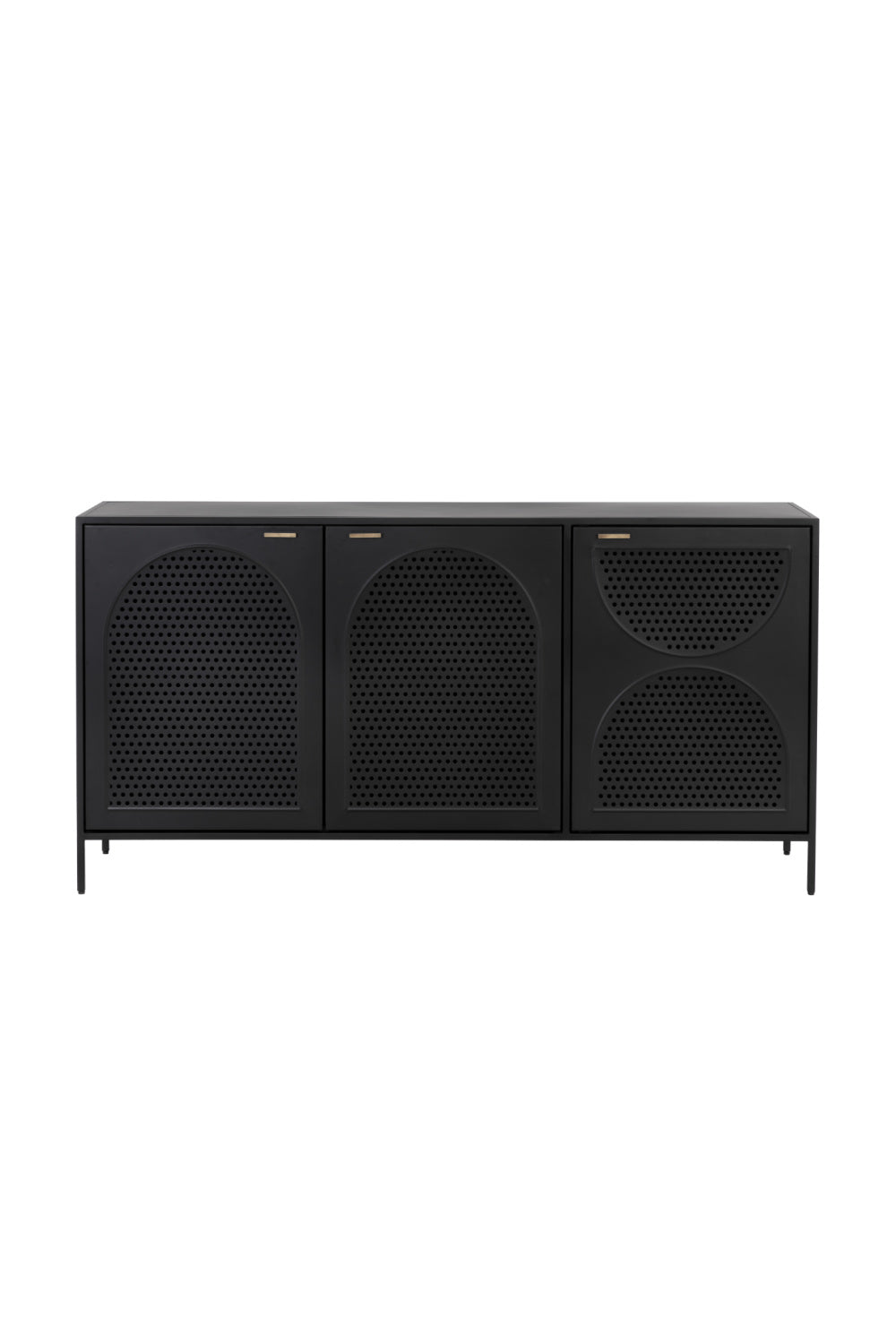 Modern European furniture - Black Perforated Metal 3-Door Sideboard - www.oroa.com | Oroa.com