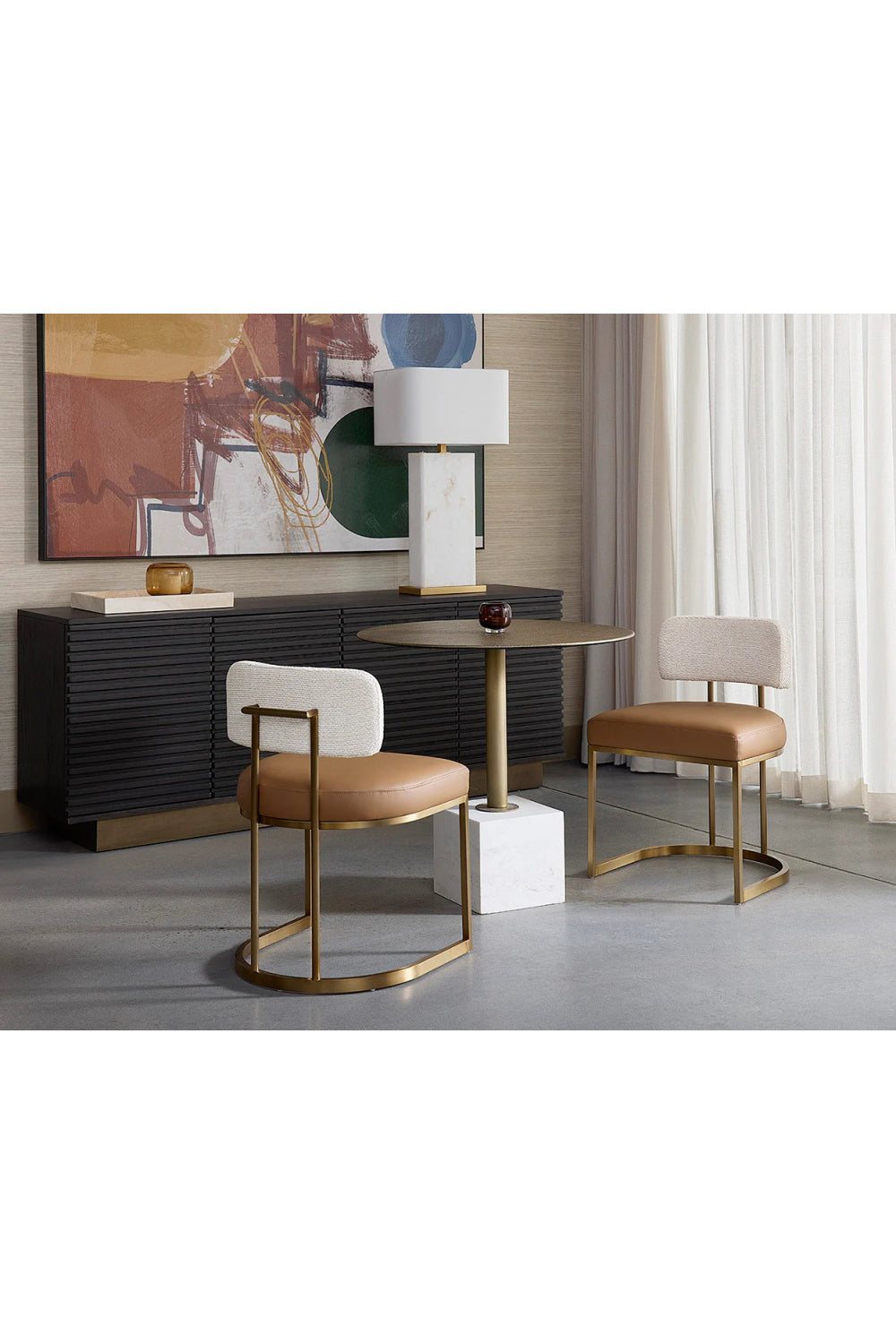 Modern European furniture - Antique Brass Marble Bistro Table - www.oroa.com | Oroa.com