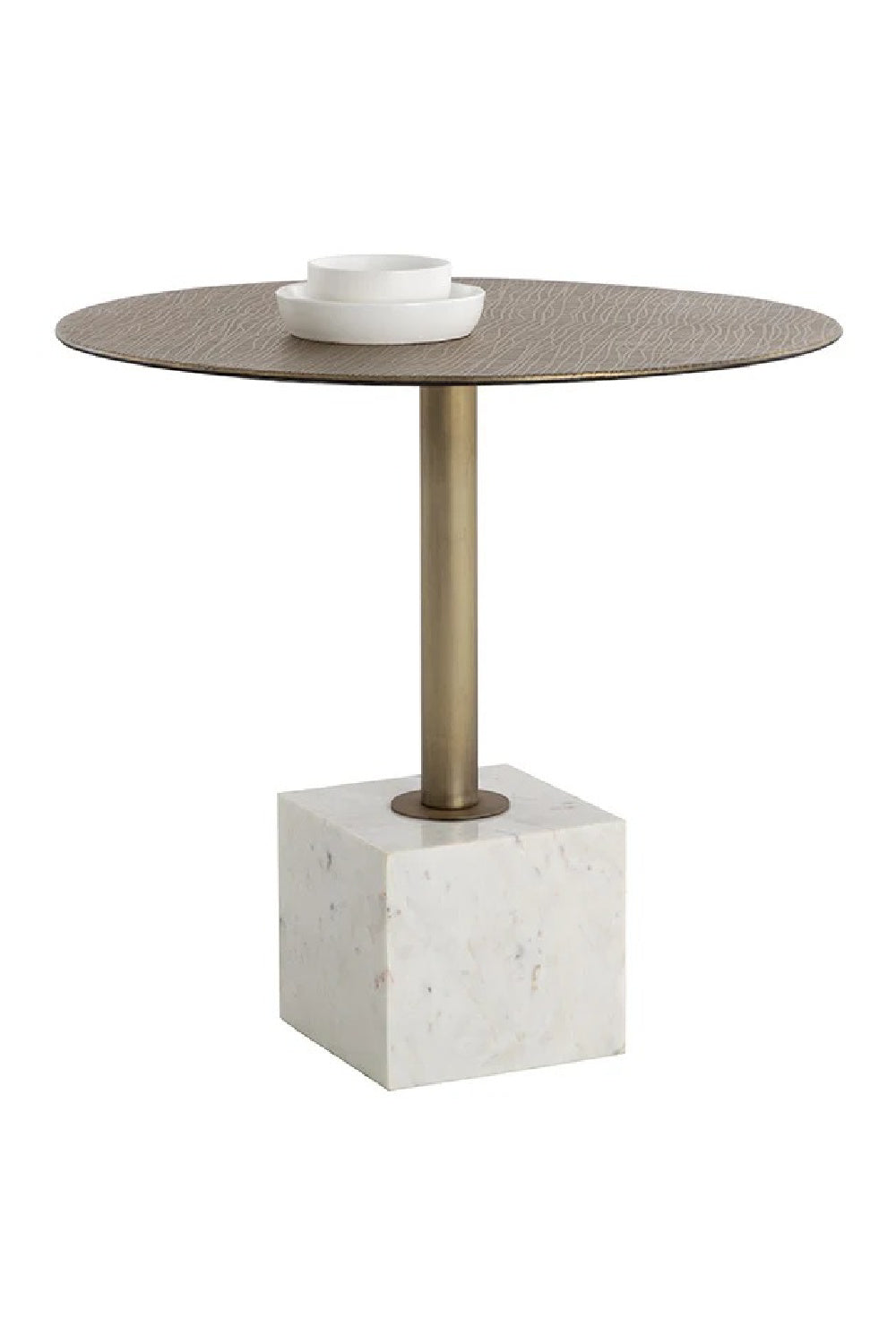 Modern European furniture - Antique Brass Marble Bistro Table - www.oroa.com | Oroa.com