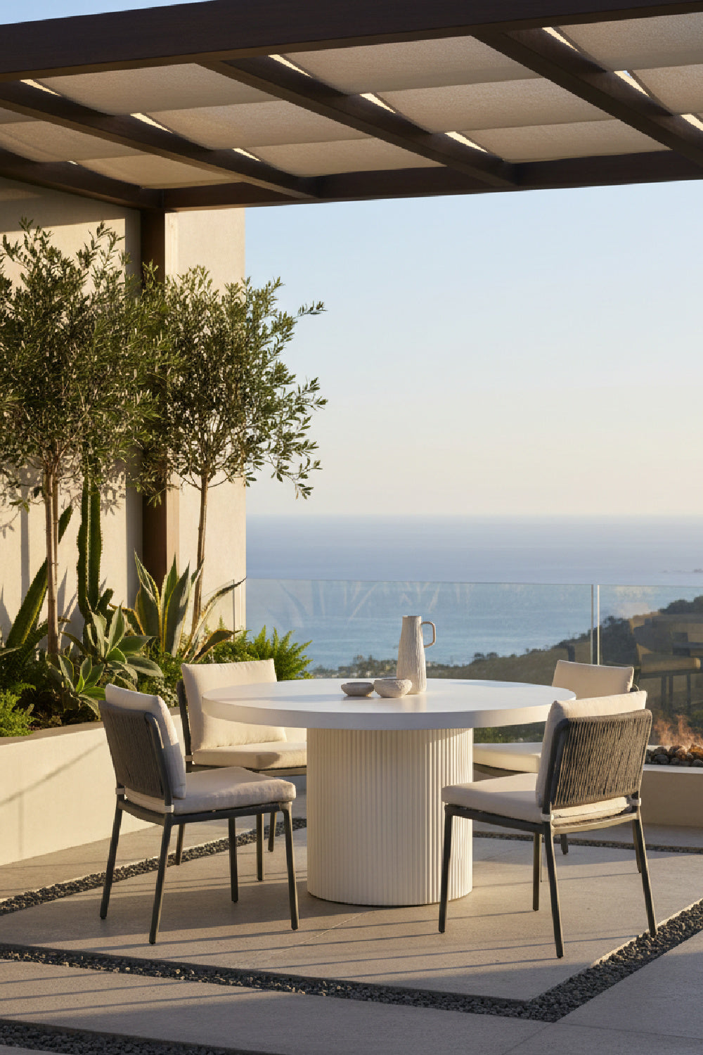 Modern European furniture - White Concrete Indoor/Outdoor Dining Table - www.oroa.com | Oroa.com