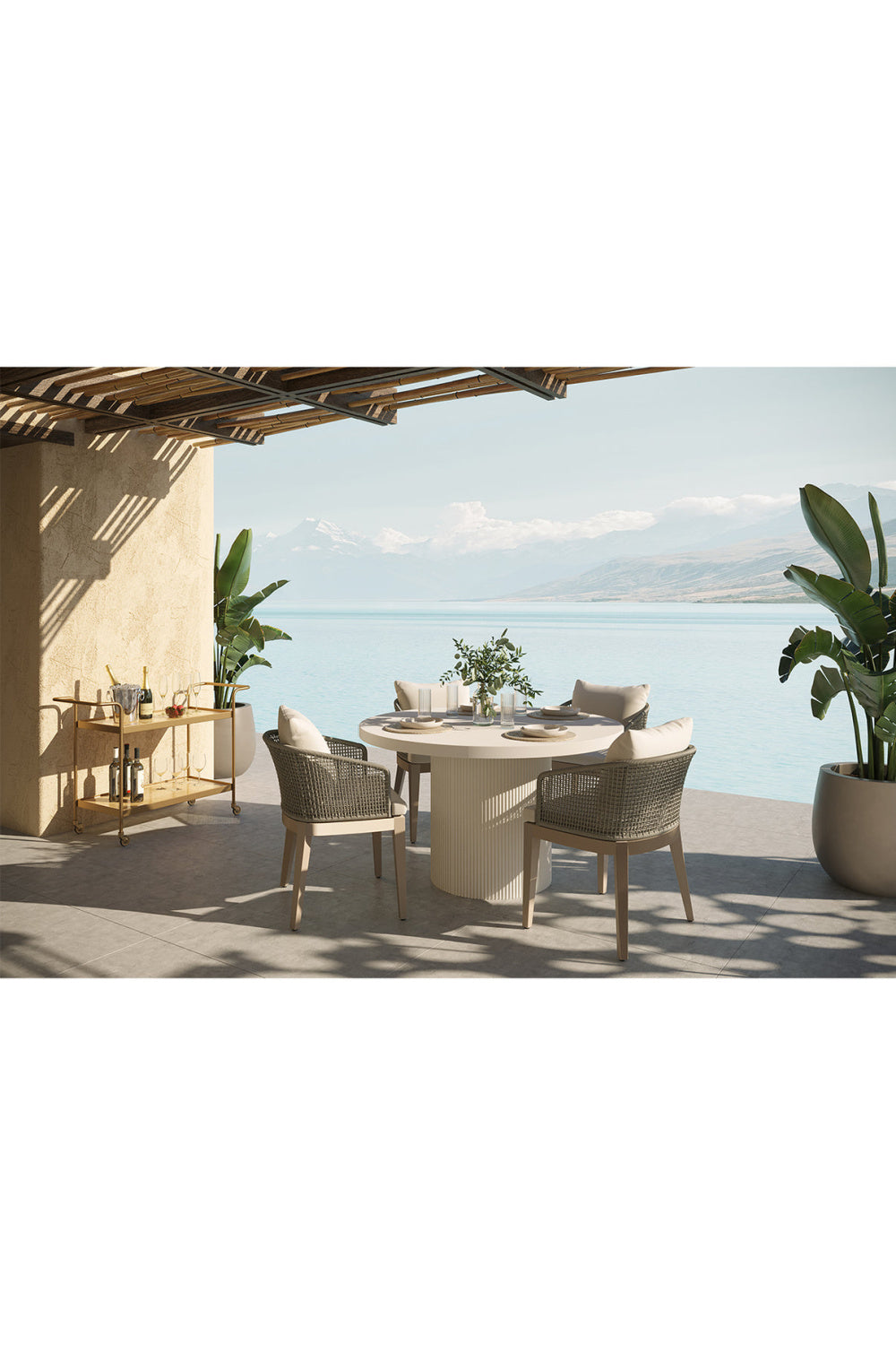 Modern European furniture - White Concrete Indoor/Outdoor Dining Table - www.oroa.com | Oroa.com