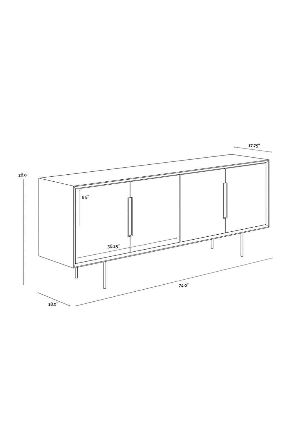 Modern European furniture - 4-Door Cream Modern Sideboard - www.oroa.com | Oroa.com