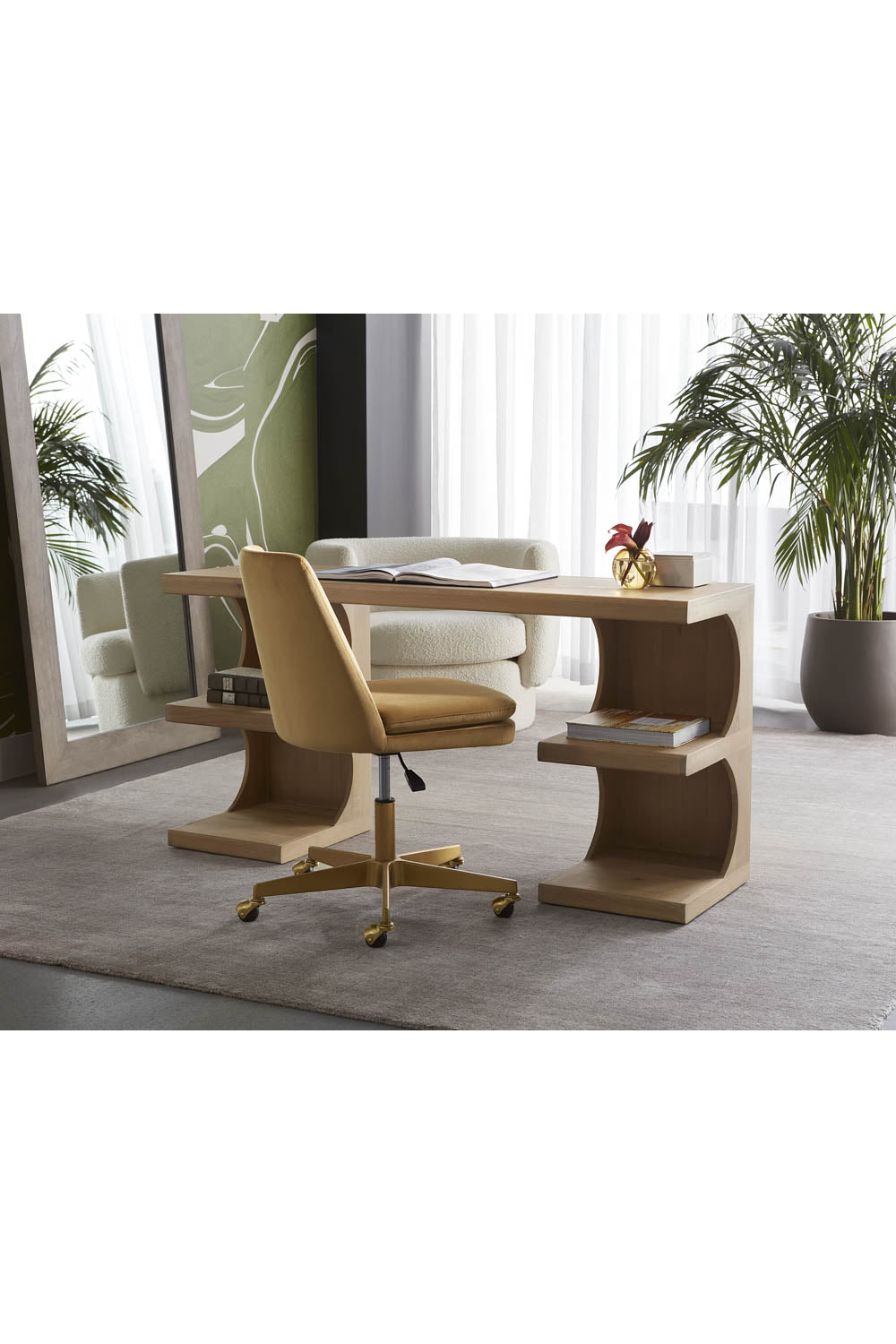 Modern European furniture - Matte Gold Base Office Chair - www.oroa.com | Oroa.com