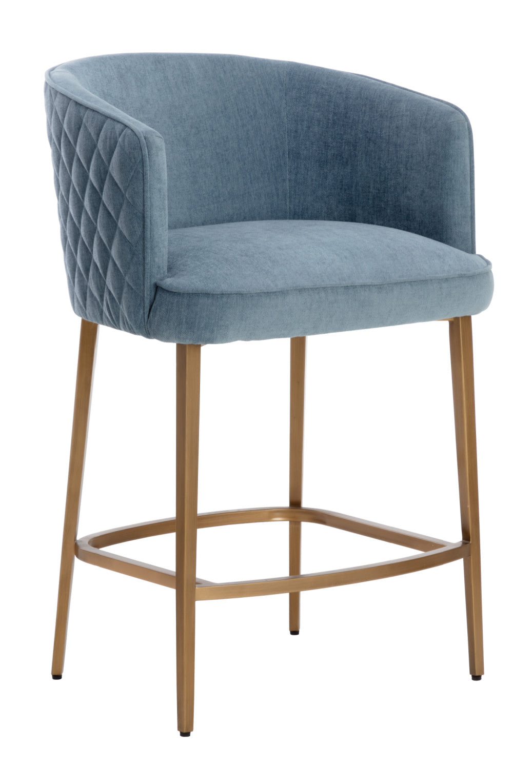 Diamond-Stitched Blue Counter Stool | Splendido Cornella | Oroa.com