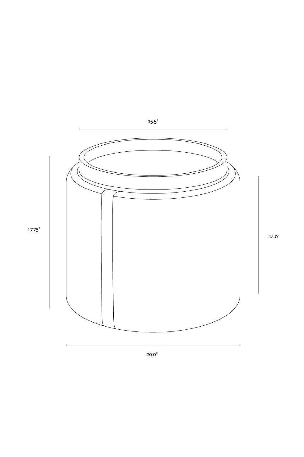 Round Storage Ottoman | Splendido Borelli | Oroa.com