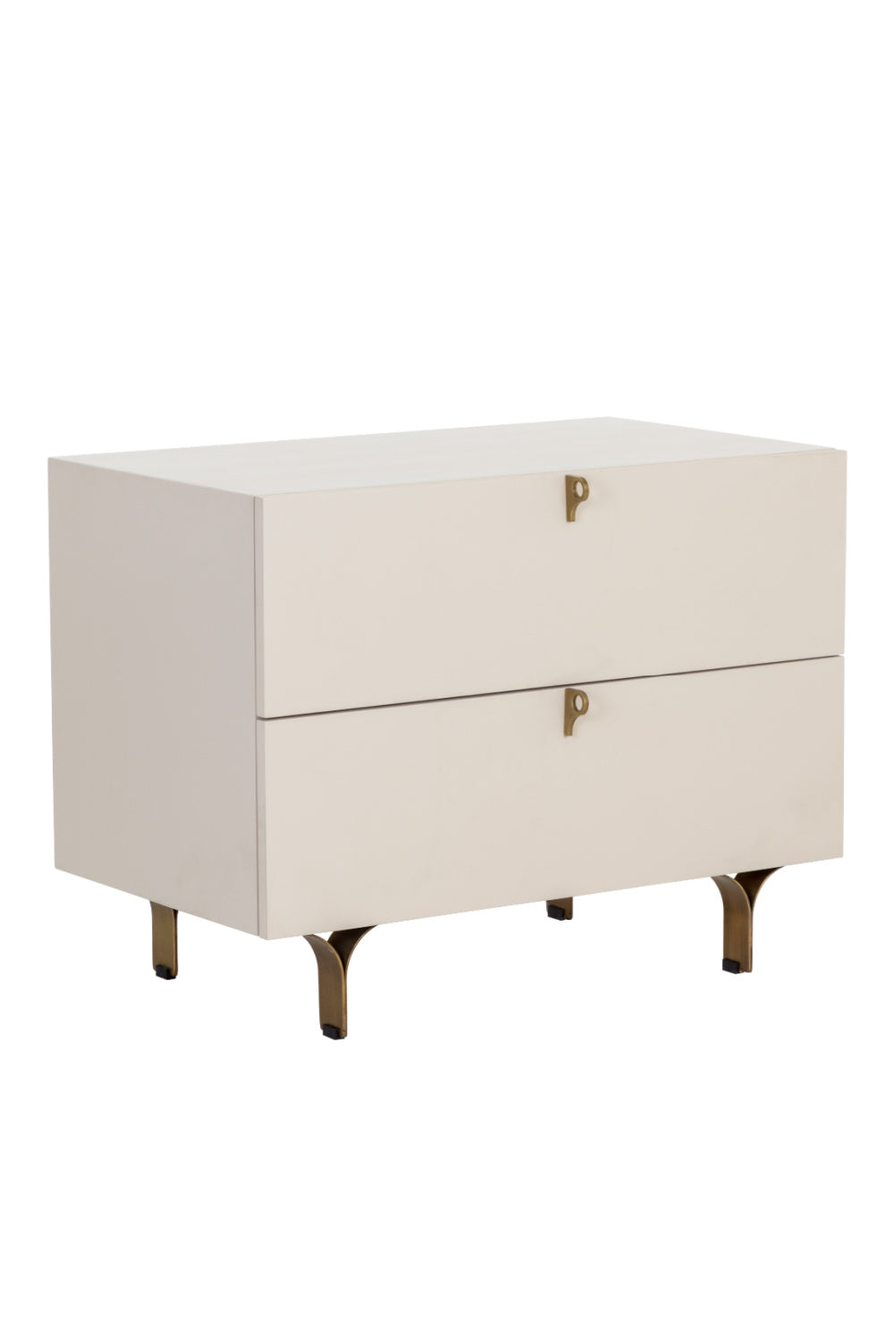 Modern European furniture - Cream Wood 2-Drawer Nightstand - www.oroa.com | Oroa.com