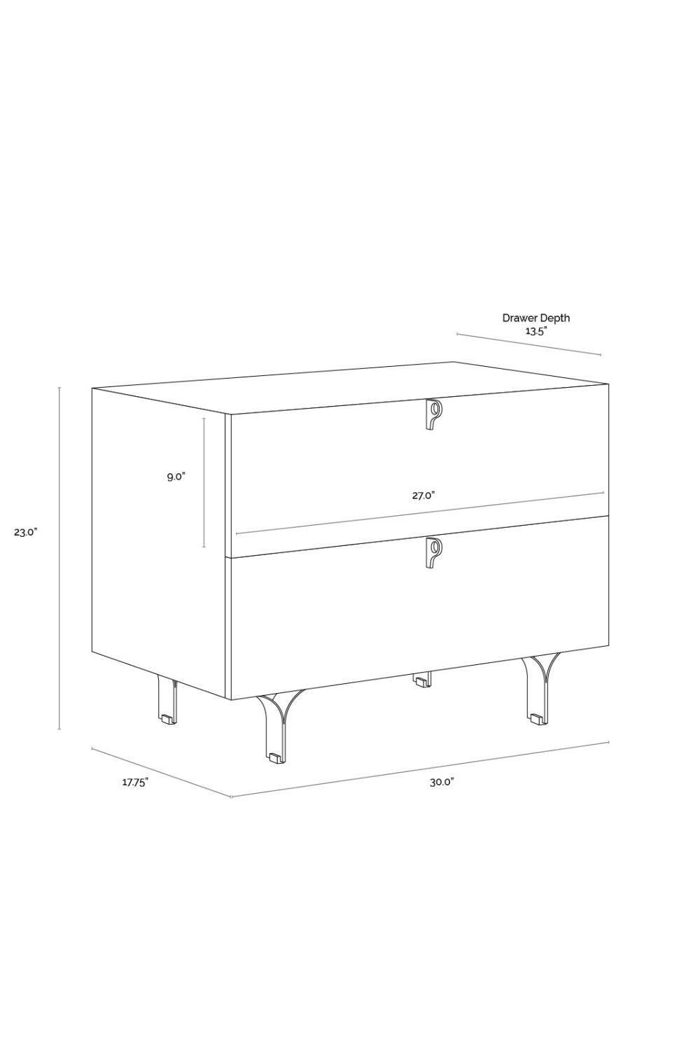 Modern European furniture - Cream Wood 2-Drawer Nightstand - www.oroa.com | Oroa.com