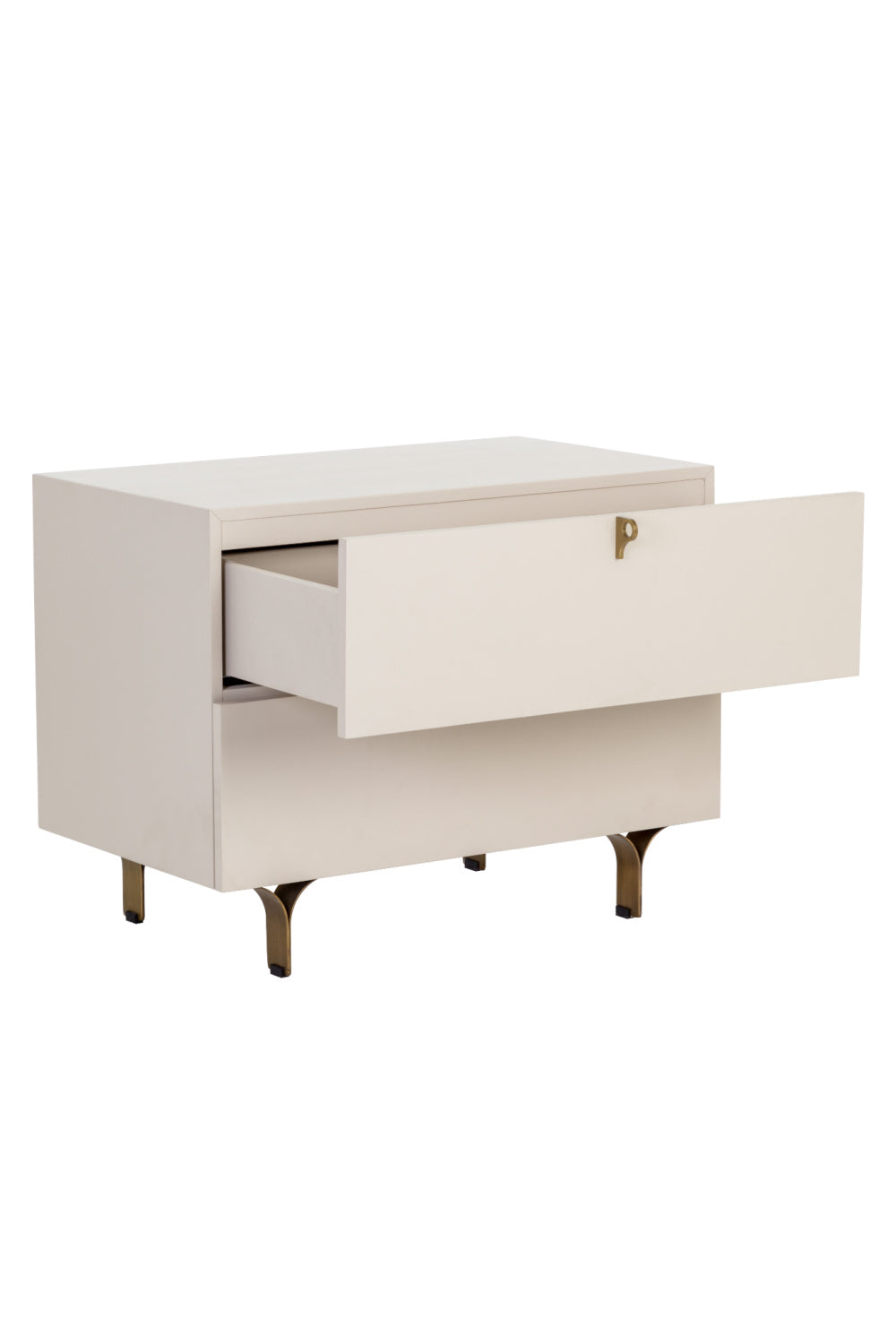 Modern European furniture - Cream Wood 2-Drawer Nightstand - www.oroa.com | Oroa.com