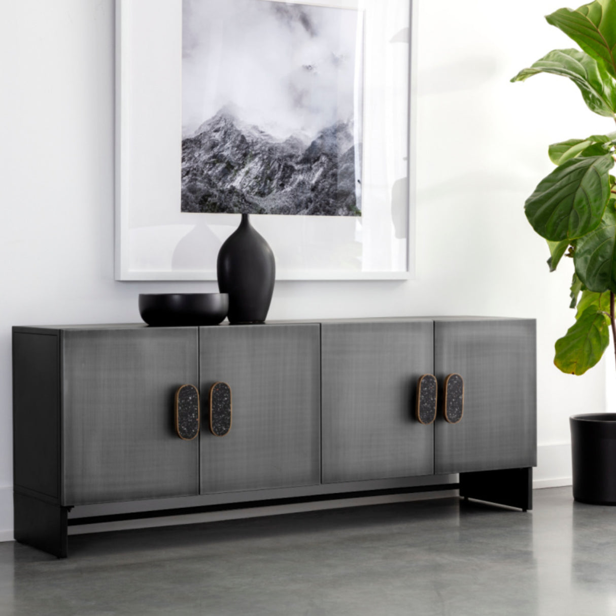 Modern European furniture - 4-Door Silver Sideboard - www.oroa.com | Oroa.com