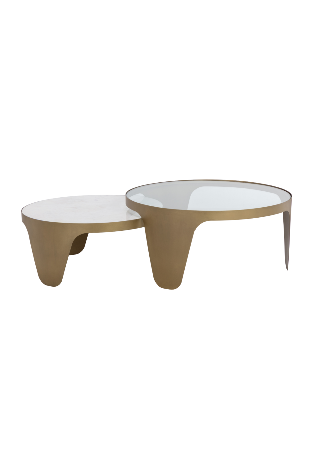 Modern European furniture - Gold Framed Nesting Coffee Tables (2) - www.oroa.com | Oroa.com
