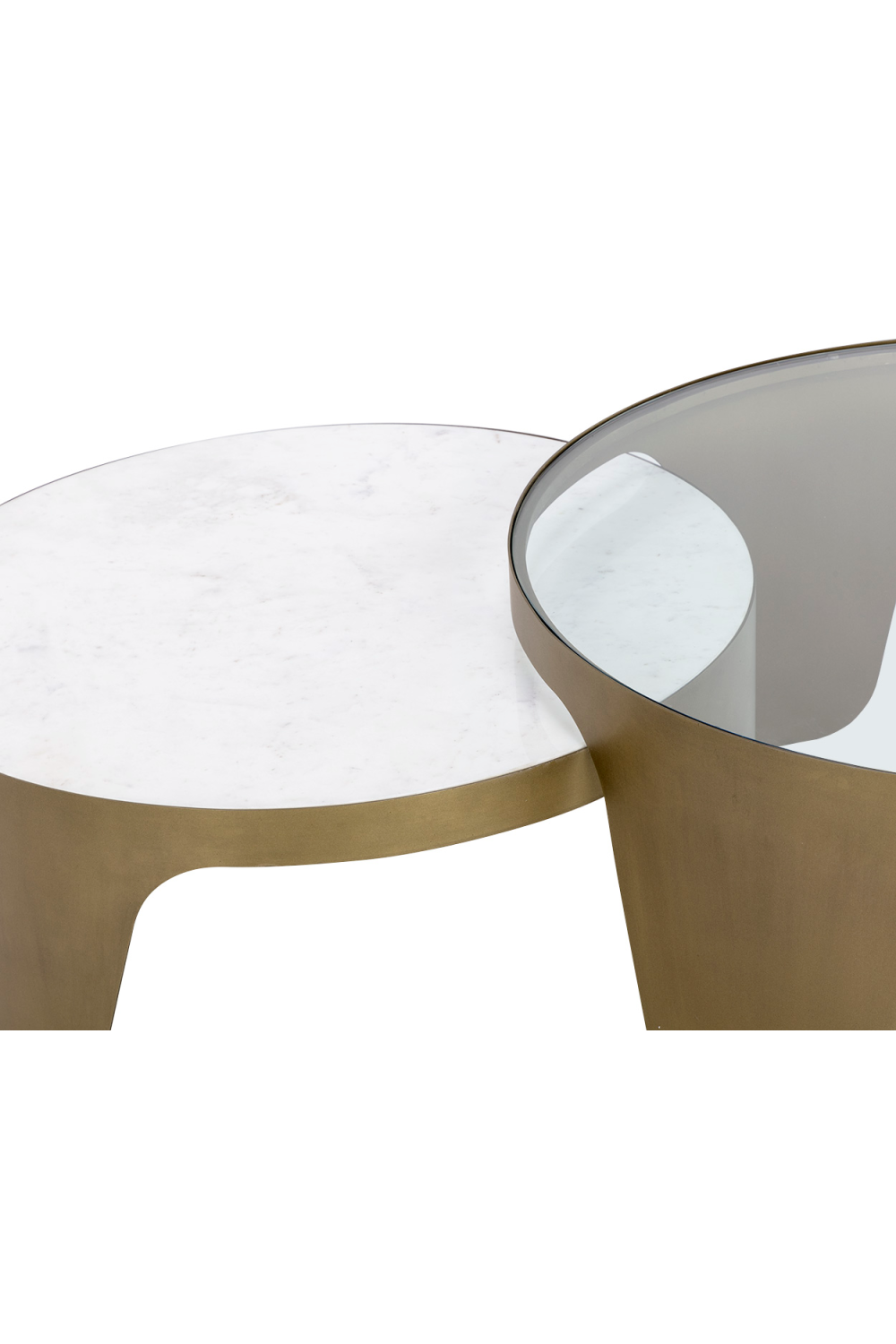 Modern European furniture - Gold Framed Nesting Coffee Tables (2) - www.oroa.com | Oroa.com