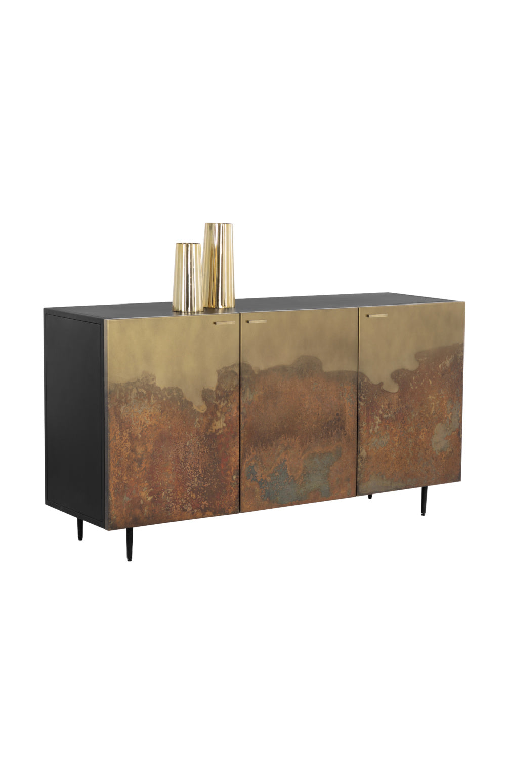 Modern European furniture - Ombre Antique Brass 3-Door Sideboard - www.oroa.com | Oroa.com