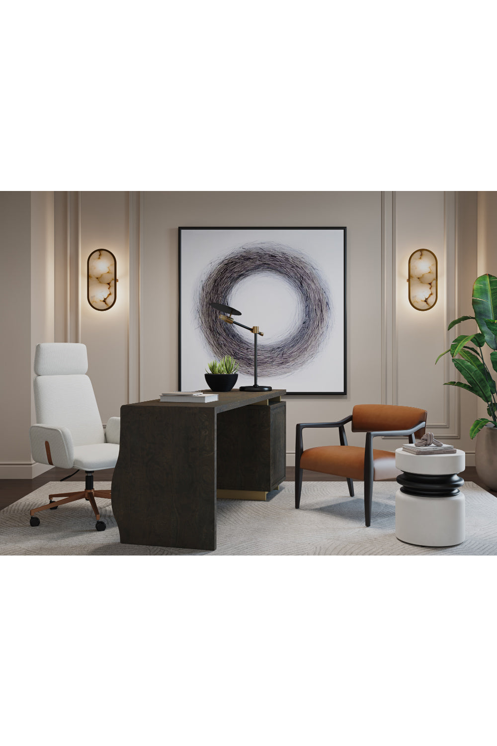 Modern European furniture - Curved Upholstered Office Chair - www.oroa.com | Oroa.com
