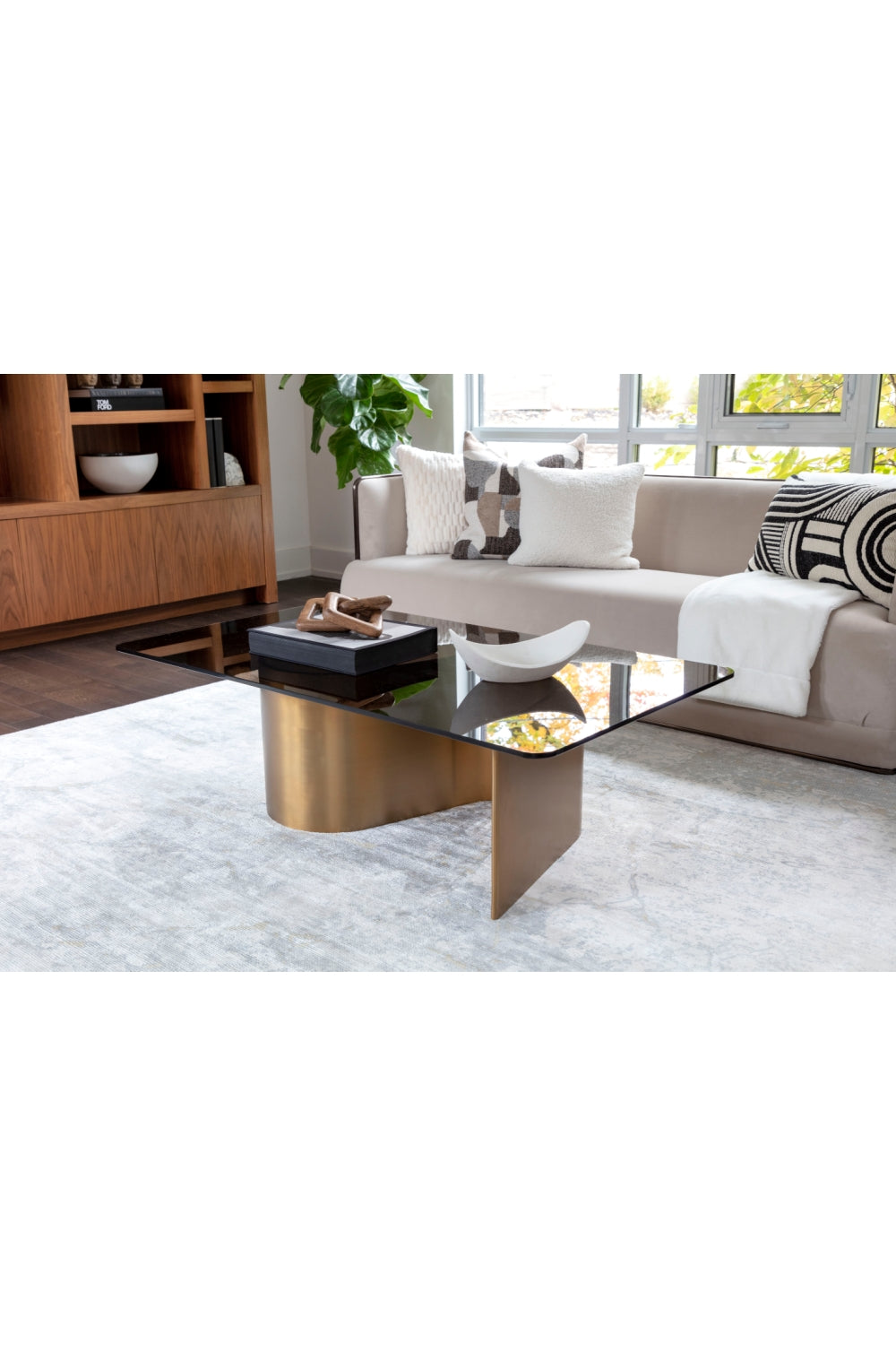 Modern European furniture - Gold S-Shaped Base Coffee Table - www.oroa.com | Oroa.com