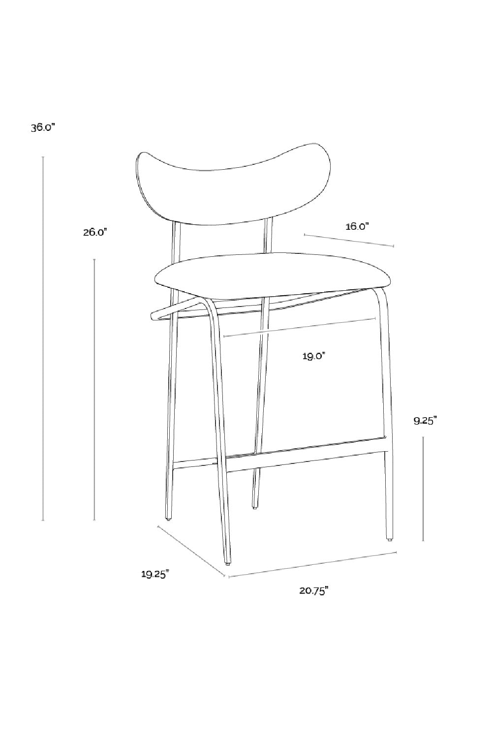 Modern European furniture - Antique Brass Back Counter Stool - www.oroa.com