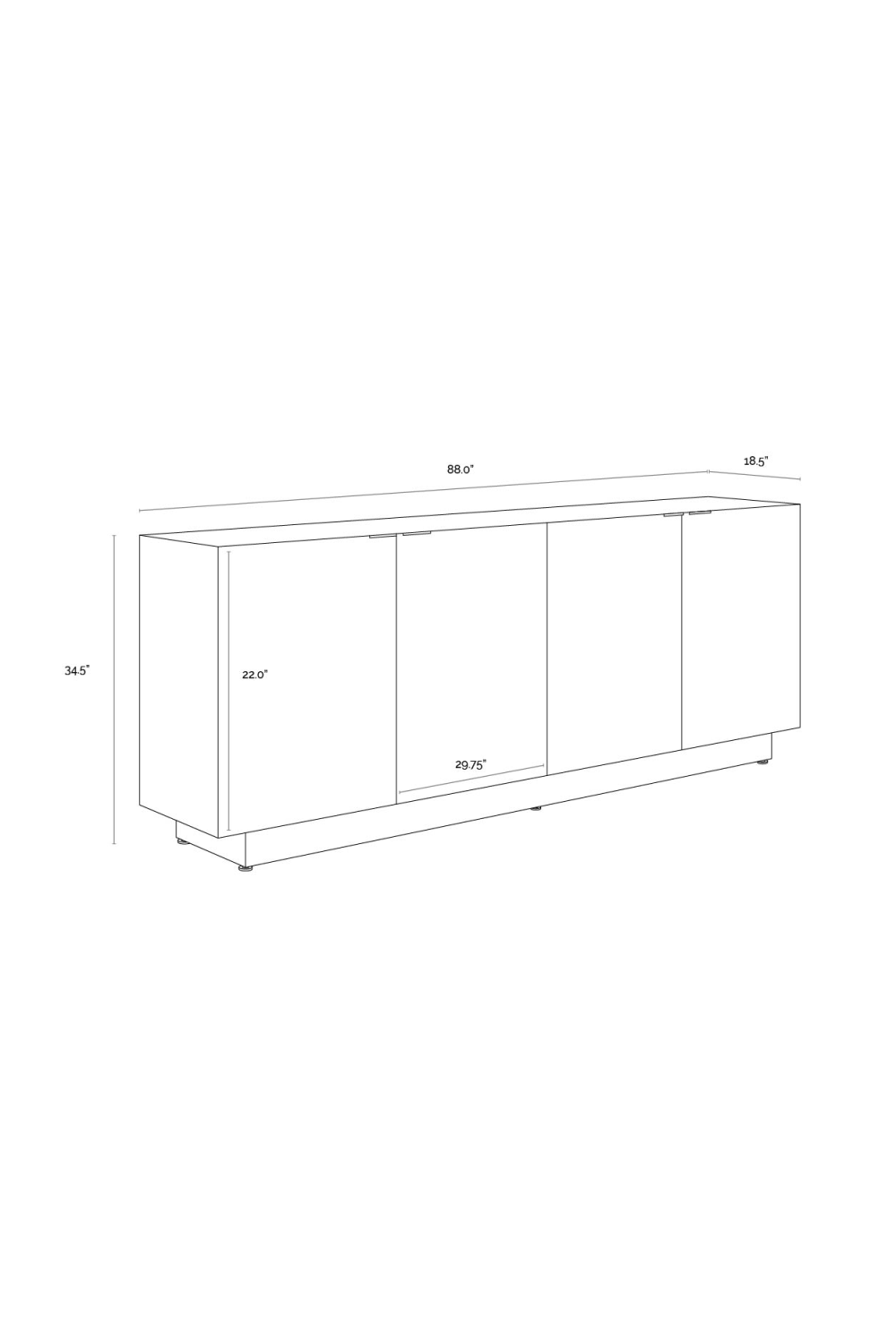 Modern European furniture - Bronze Ombre 4-Door Sideboard - www.oroa.com | Oroa.com