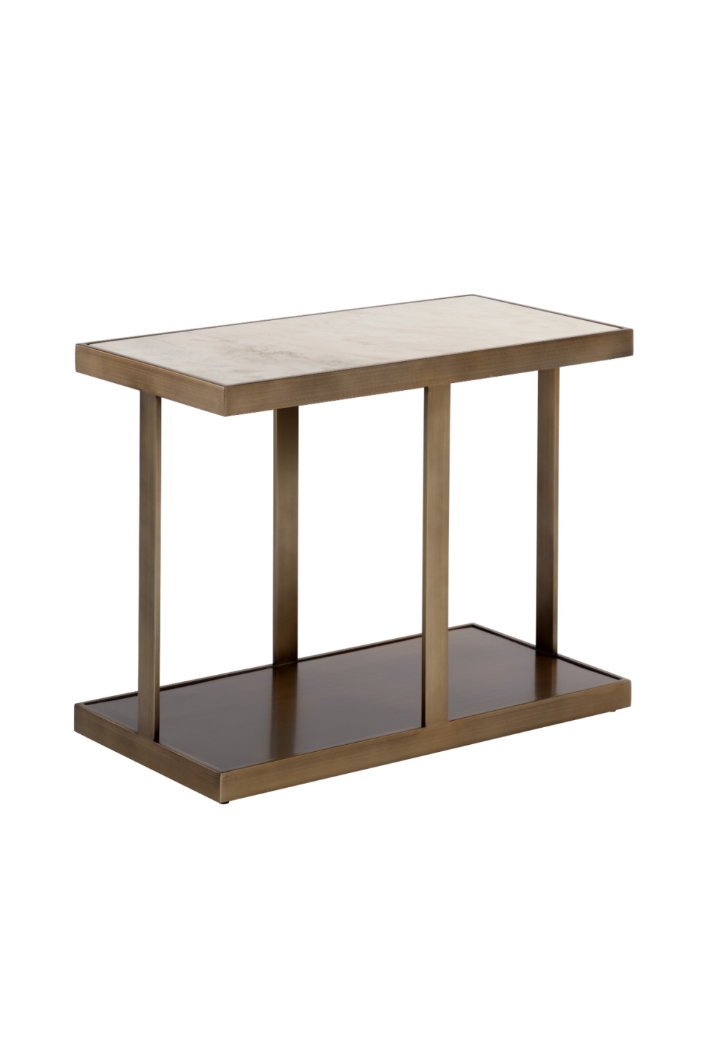 Modern European furniture - Gold Framed Marble Side Table - www.oroa.com | Oroa.com