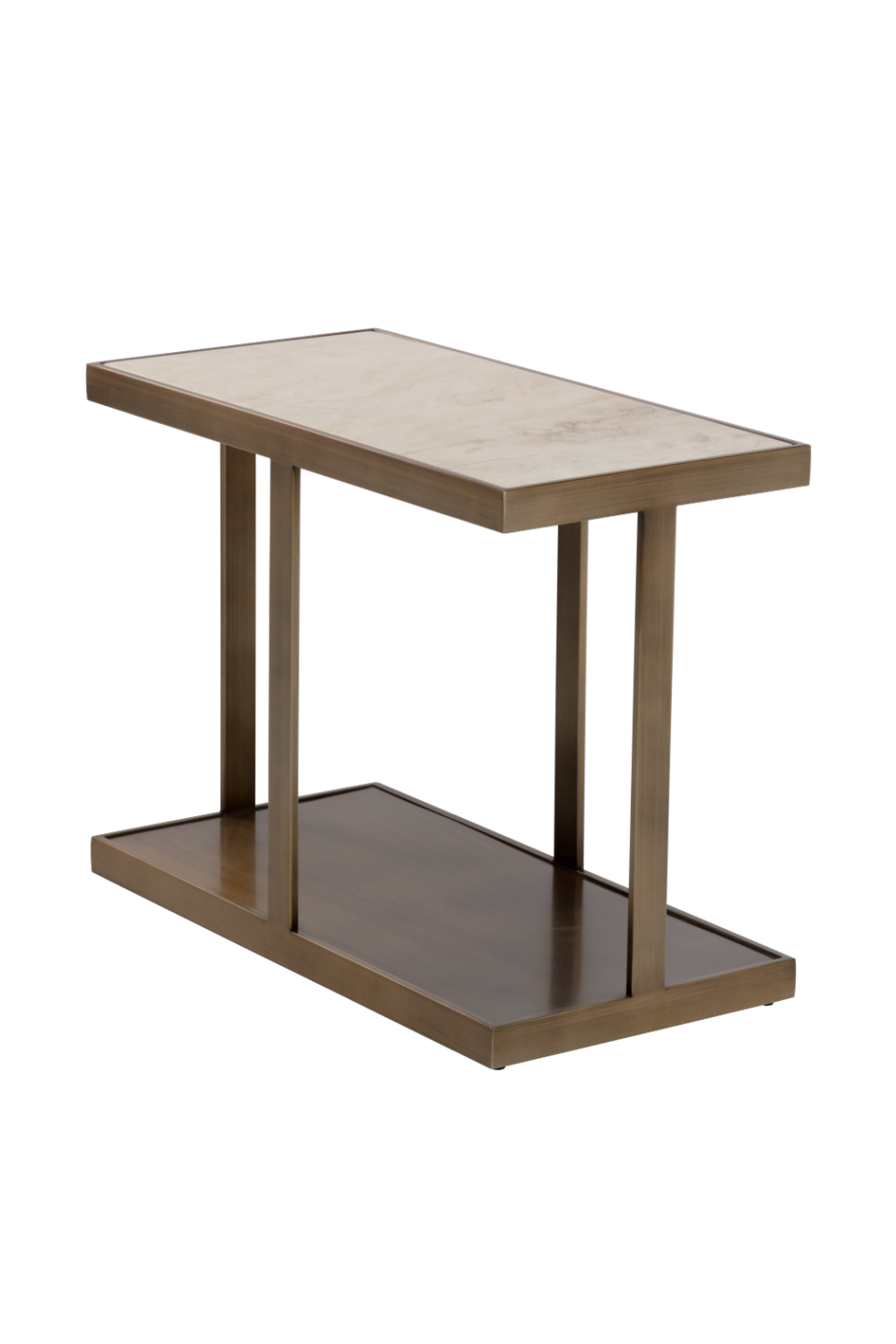 Modern European furniture - Gold Framed Marble Side Table - www.oroa.com | Oroa.com