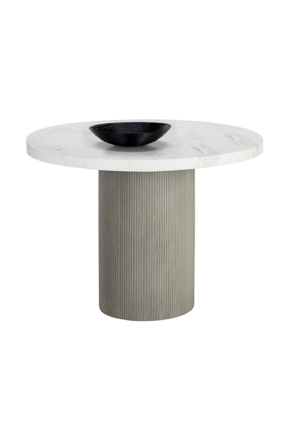 Modern European furniture - Round Marble-Look Indoor/Outdoor Dining Table - www.oroa.com