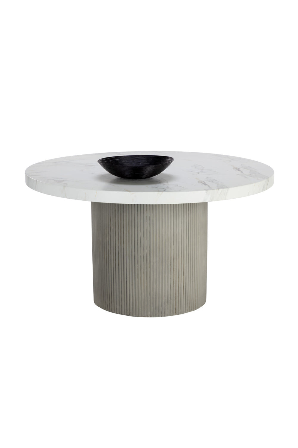 Modern European furniture - Round Marble-Look Indoor/Outdoor Dining Table - www.oroa.com
